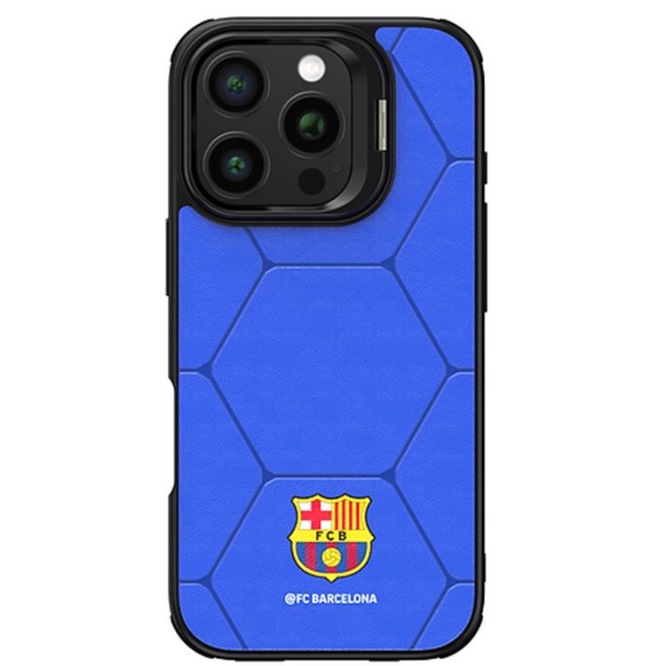 FC Barcelona Magnetic Case for iPhone 15 Pro Max, Premium Synthetic Leather, MagSafe Compatible, Built-in Ring Kickstand, Strong Neodymium Magnets, Shock Absorption - Special Edition