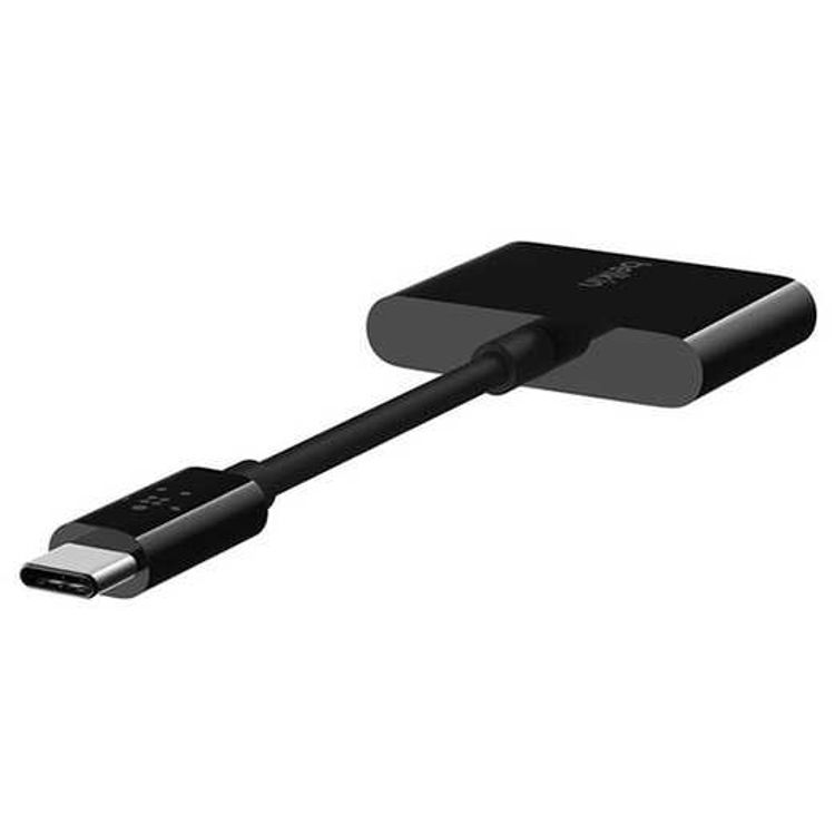 USB-C Adapter Belkin F7U081btBLK USB-C Audio + USB-C Charge Adapter - Black