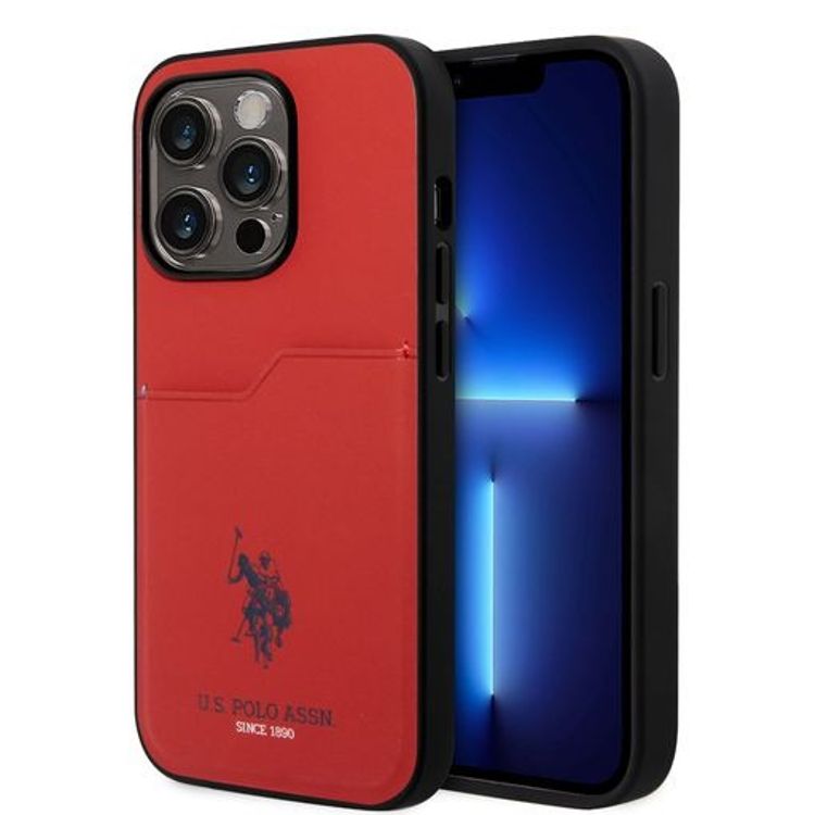 U.S. Polo Card Slot Hard Case iPhone 14 Pro - Red