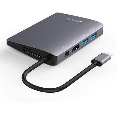 Comma Clian Series Type-C 9 in 1 Adapter Hub - Gray