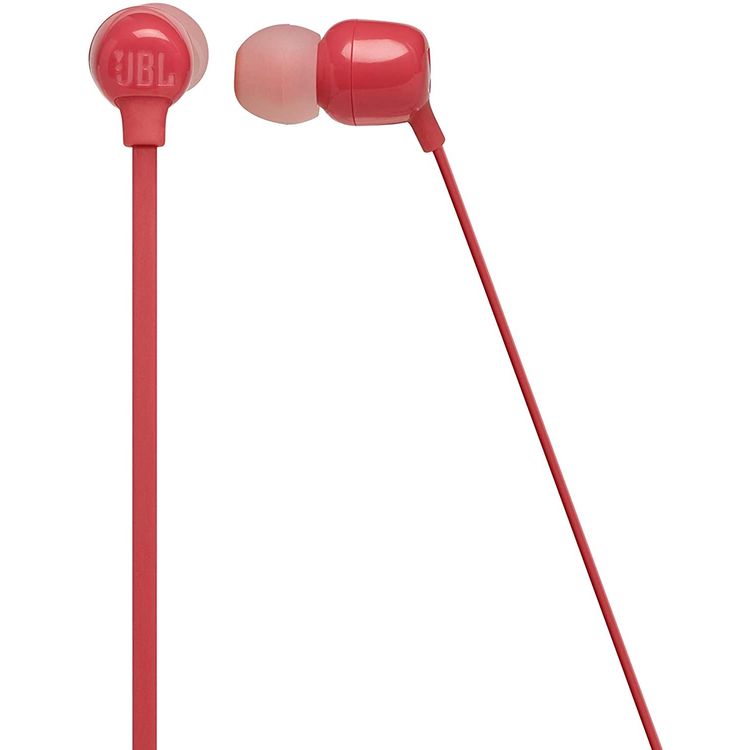 JBL T115BT Wireless In-Ear Headphones, Pure Bass Sound, 8 Hours Battery with Quickly Charge, Multi-point Connectivity, 3 Button Remote with Microphone - Coral