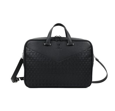 Levelo Luxe 16" Laptop Sleeve with Classic & Signature Logo, Carrying Grips, Adjustable Shoulder Strap, Secure Closure, Padded Design, Ample Space, Scratch Resistant, Shock Absorbent - Black