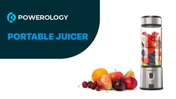 Powerology 6-Blade Portable Juicer 450mL 126W with Built-in Battery 2500mAh, All New High-Powered Portable Juicer, Electric USB  Rechargeable Juice Blender