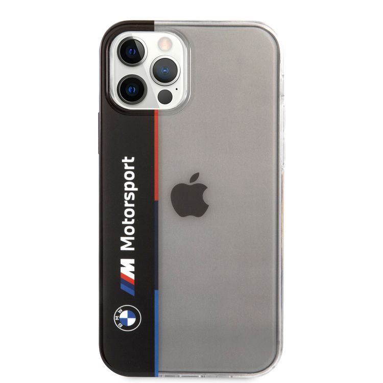 CG Mobile BMW M PC/TPU V Tricolor Hard Case compatible with iPhone 12 Pro Max (6.7") Shock & Scratches Resistant, Easy Access to All Ports (Cameras, Buttons & Speakers) Protective Back Cover Suitable with Wireless Chargers Officially Licensed - Black