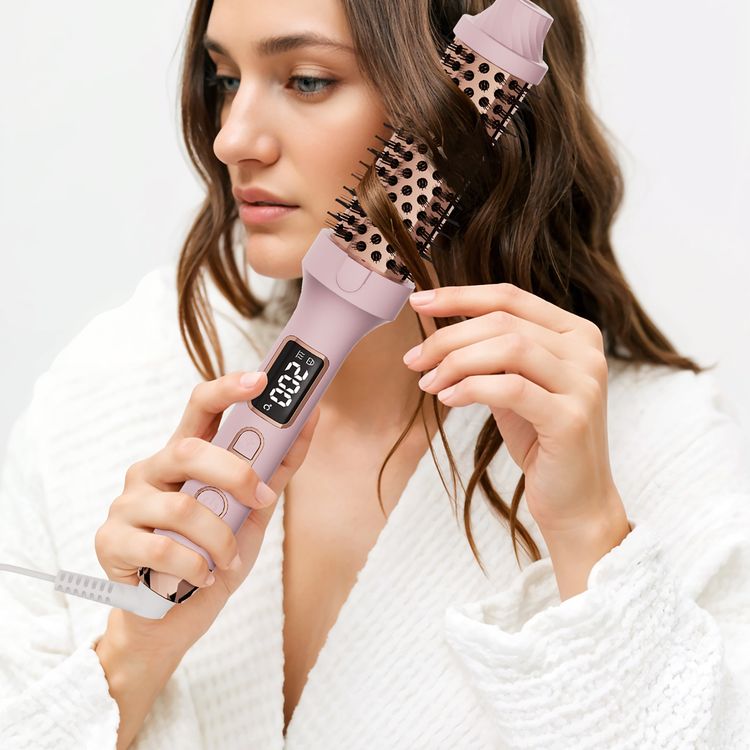 Green Lion Bella Hair Styling Comb with Digital Display, ABS Material, 3 Styling Modes, 70W Power, Auto-Off Function, 360° Swivel Cord, PTC Heating Element, Anti-Scalding Design - Pink