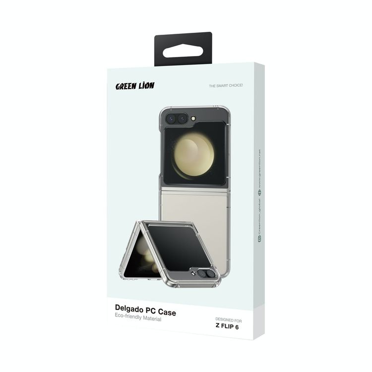 حافظة الكمبيوتر Green Lion Delgado لهاتف Samsung Galaxy Z Flip 6 - شفافة