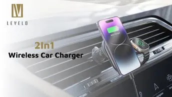 Levelo Siena 2 in 1 Fast Wireless | 15W Car Charger (LVLS21WCBK)