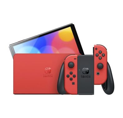 نينتندو سويتش OLED - وحدة تحكم إصدار ماريو ريد + USB سميك 3 في 1 متصل - أحمر