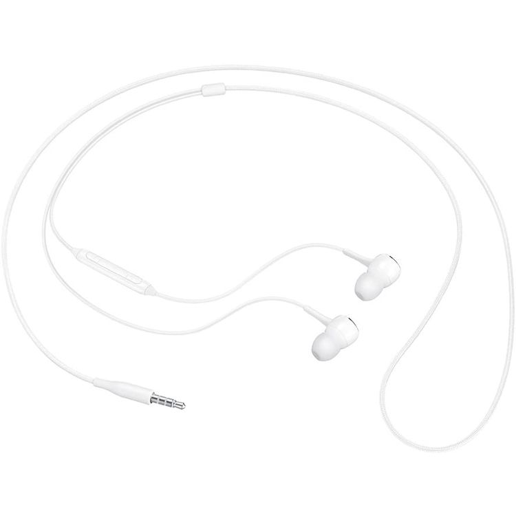 Samsung IG935 In-Ear Earphone with Microphone, Wired Headset, Tangle-free, 3 Button Remote Control, 3.5mm Headphone Connector, 1.2m Cable  - White