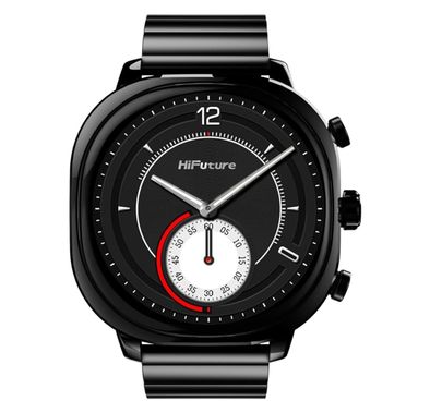 HiFuture AIX Smart Watch with Syntra™ AI Smart Technology, Up to 10 Days Battery Life, AMOLED Display, Stainless Steel Material, Up to 10m Water Resistance Depth, Advanced Fitness Monitoring, Heart Rate Monitoring, Sleep Quality Analysis - Black