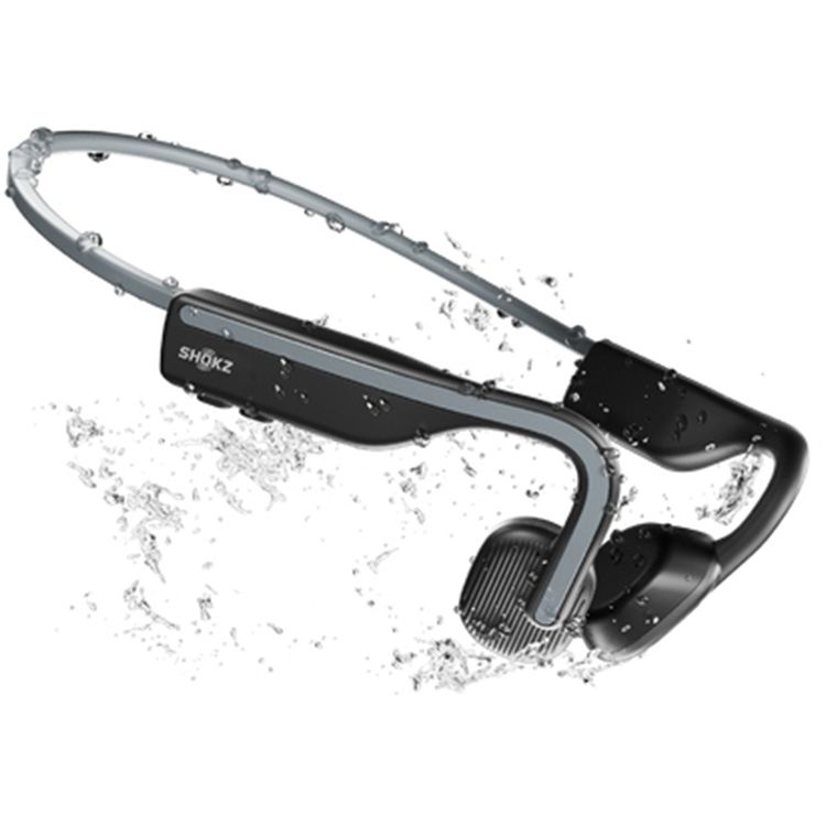 SHOKZ OpenMove Wireless Neckband Hesdphones with High Sound Quality, Open-Ear Comfort, Lightweight Design, 6 Hours Battery Life and Sweatproof - Gray
