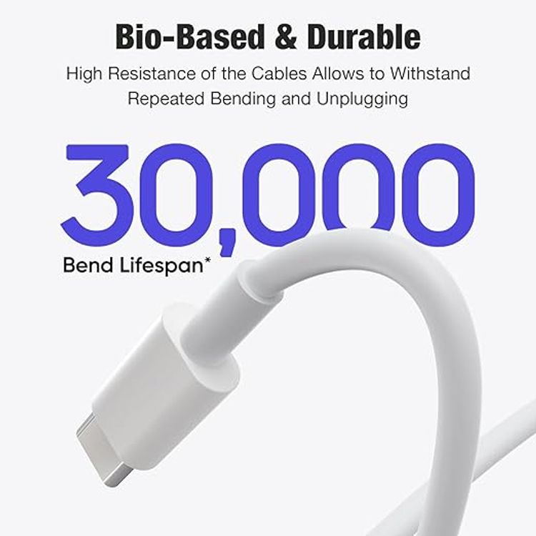 Apple USB-C to Lightning Cable 2m; tangle free, lightweight, fast charging - White