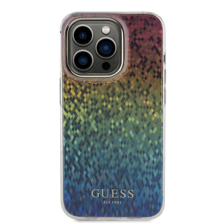 Guess IML Case with Faceted Mirror Disco Pattern - Iridescent - iPhone 15 Pro Max