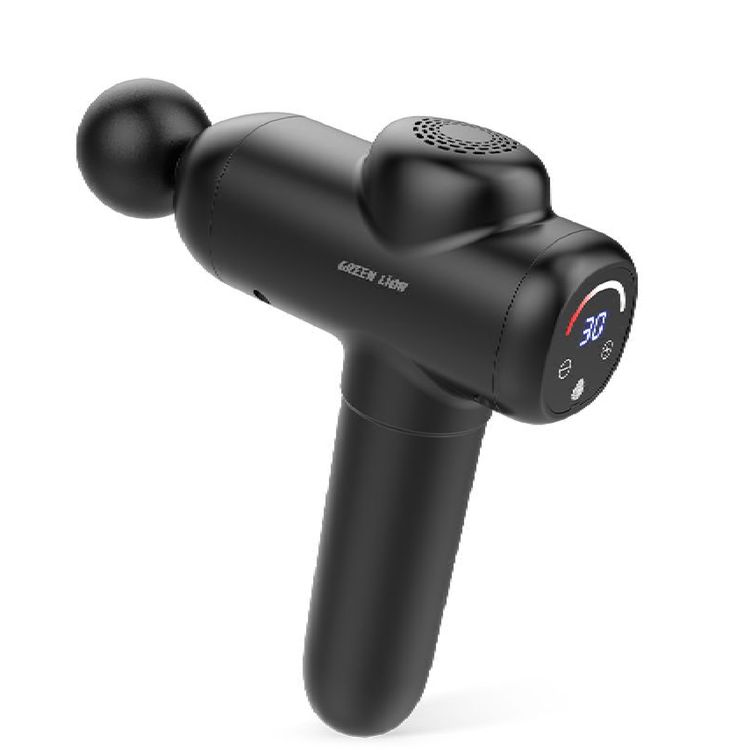 Green Lion Wave Massage Gun with Stress-Free Revival, 6 Massage Heads, USB Cable, 1500mAh Battery Capacity, 2-3 Hours Working Time, 3 Hours Charging Time, ABS Material, Touch Control - Black