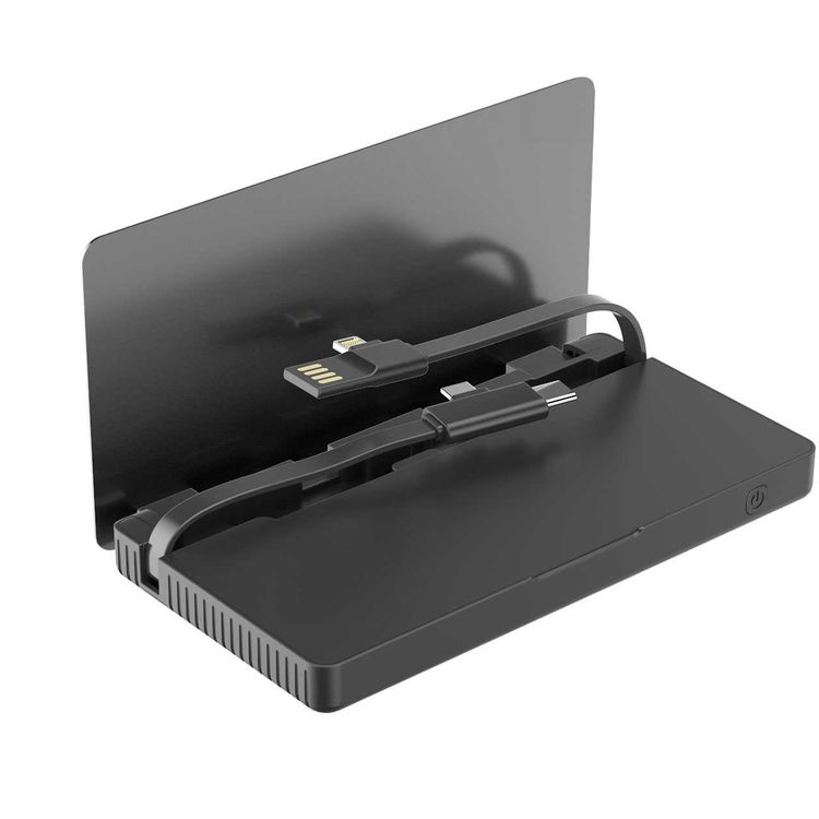 باورولوجي محطة باور بانك 3 في 1 بسعة 8000 ملي امبير في الساعة مع كابل مدمج وبنك طاقة محمول ومحطة شحن سريعة ومتوافقة مع اجهزة ايفون ، اجهزة اندرويد ، منافذ شحن من النوع سي - ذهبي