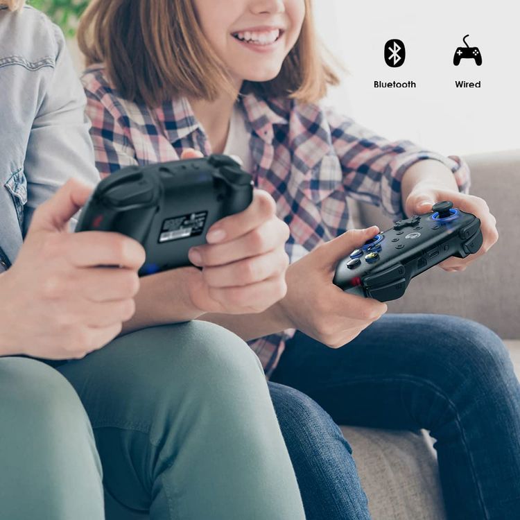 GameSir T4 Mini Multi-Platform Gaming Controller with Up to 10 Hours Working Time, Adjustable Backlight Modes, Multiple Turbo Setups, User-Friendly - Translucent Black