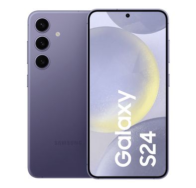هاتف سامسونج جالاكسي إس 24 الذكي بتقنية شبكة الجيل الخامس، شاشة ديناميكية أموليد 2x مقاس 6.2 بوصة، ذاكرة وصول عشوائي (RAM) سعة 8 جيجابايت، سعة تخزين 128 جيجابايت، كاميرا بدقة 50 ميجابكسل، معالج عشاري النواة، شريحتي اتصال eSIM، بطارية تدوم طويلاً - بنفسجي كوبالت