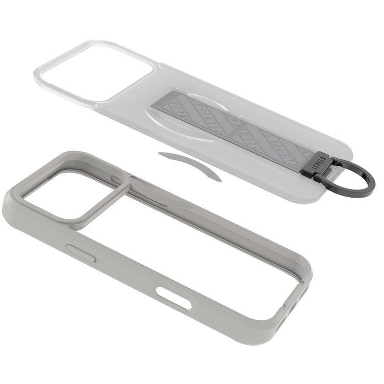 Levelo Morphix Clara GripStand MagSafe Case for iPhone 17 Pro, Raised Bezels for Camera & Screen, Strong Magnets, Shockproof Body & Matte Finish, Flexible D-Ring Stand, Anti-Fingerprint - Silverstone