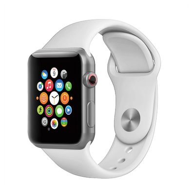 Porodo iGuard Silicone Loop Watch Band for Apple Watch 42/44/45mm, Easy Attachment & Detachment, Comfort Fit, Compatible with  Apple Watch Series 4/5/6/7/SE, User Friendly, Lightweight, Adjustable, High Quality - White