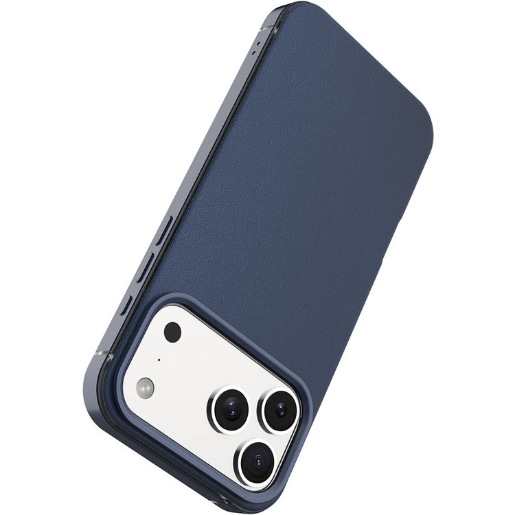 Levelo Mia MagSafe Hybrid Case for iPhone 17 Pro, N52 Strong Magnets, Matte Silicone Texture Material, Frosted Clear Design, 1.5m Drop Tested, Aluminum Alloy Frame for Camera & Edges, Non-Slip Texture, Comfortable Grip, Shock-Resistant Bumper - Midnight Blue