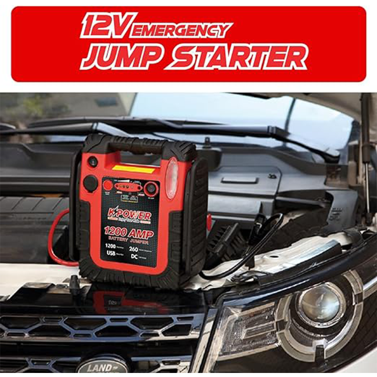 K Power Portable Jump Starter With Air Compressor, 260PSI, 12V, 20000mAh