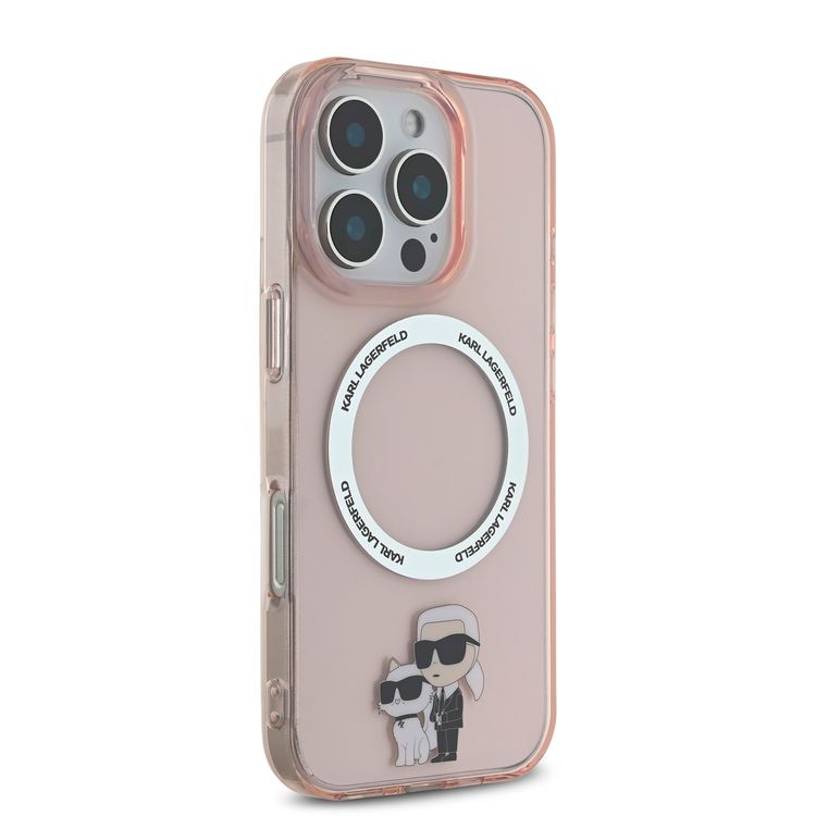 KARL LAGERFELD Magsafe IML Hard Case with NFT KARL & CHOUPETTE for iPhone 16 Pro Max - Pink