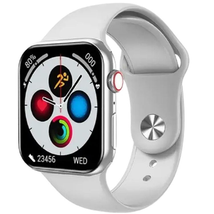 Green Lion Active Pro Smart Watch with Silicone Strap Included, Double Tap Function, Waterproof, Full Round Display, 230mAh Battery Capacity, Long Battery Life - Silver