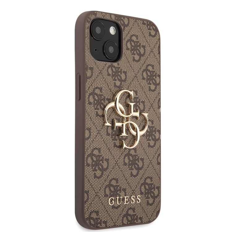 CG MOBILE Guess PU Leather 4G Big Metal Logo Compatible for iPhone 13 (6.1") Anti-Scratch, Easy Access to All Ports, Shock Absorption & Drop Protection
