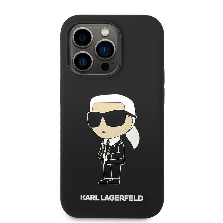 Karl Lagerfeld Magsafe Liquid Silicone Case With Ikonik NFT Logo iPhone 14 Pro Max - Black