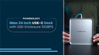 Buy Powerology iMac 24 Inch Type C Dock with SSD Enclosure 10Gbps in UAE | Non Slip Base - Gray |  (PMSSDD)