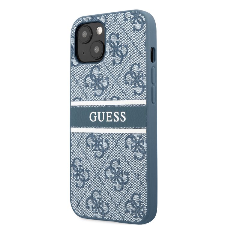 CG MOBILE Guess 4G PU Leather Case with Printed Stripe Compatible for iPhone 13 (6.1") Anti-Scratch, Easy Access to All Ports, Shock Absorption