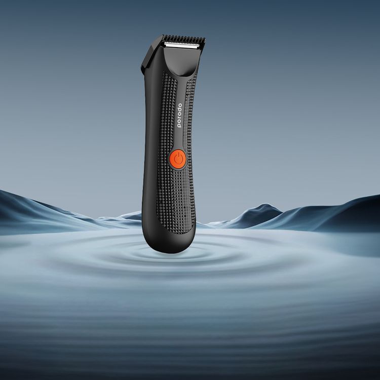 Porodo Lifestyle Sensitive Parts Hair Trimmer, 3.7V 600mAh Battery Capacity, 80 Minutes Working Time, 90 Minutes Charging Time, Ergonomic no-Slip Handle, IPX5 Water-Resistant - Black