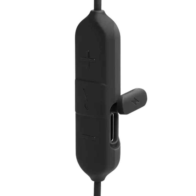 سماعات JBL Endurance Run 2 الرياضية اللاسلكية، IPX5، بلوتوث 5.0، ميكروفون مدمج، جهاز تحكم عن بعد في الكابل - أسود