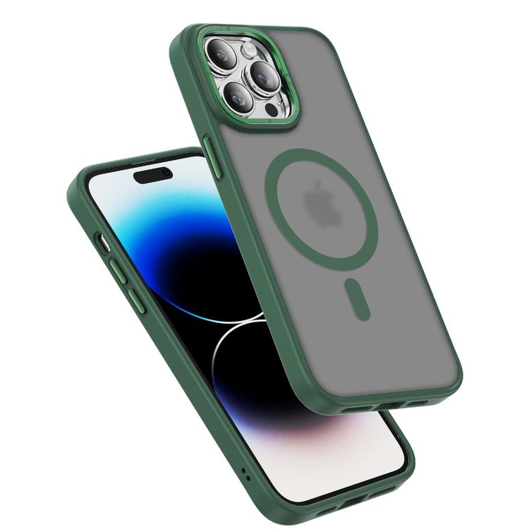 Green Lion Charles Magsafe Case for iPhone 14 Pro (6.1"), TPU Hard Case & Silicone Material, Qi Wireless Charger, Anti-Fall Durable, Anti-Scratch - Black