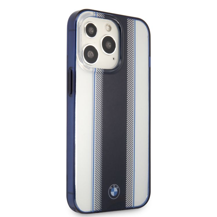 CG MOBILE BMW PC/TPU Hard Case Navy Tire Stripe & Navy Edges Compatible for iPhone 13 Pro Max (6.7") Easy Access to All Ports, Anti-Scratch, Shock Absorption Back Cover Suitable with Wireless Charging Officially Licensed