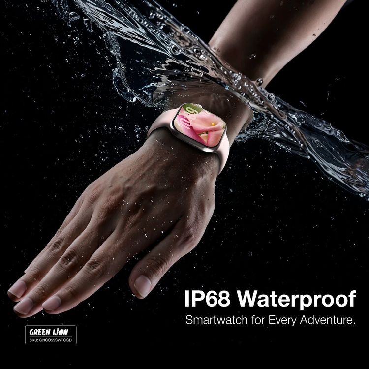 Green Lion Communicate Smart Watch with 2.07" IPS Dispaly, 380mAh Battery Capacity, Wireless Charging, AI Voice Assistant, 1GB Flash, 3-5 Days Working Time - Rose Gold