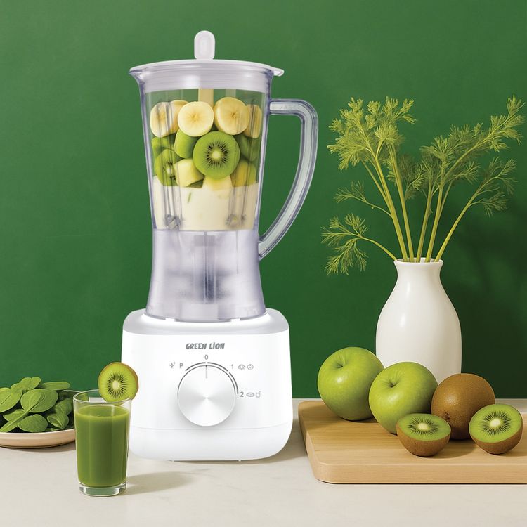 Green Lion Jet Blend Juice Blender with Grinder, 1.0L Capacity, 4-Leaf Blade, 16000-19000 RPM Speed, 650W Peak Power, 2 Speed Levels - White
