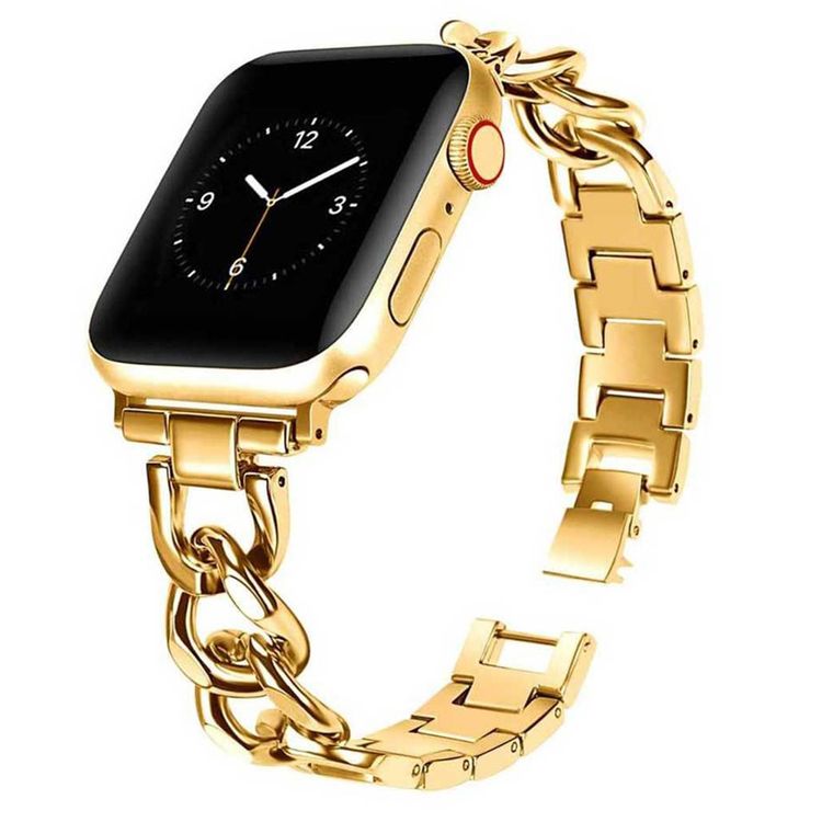 Green Lion Bella Watch Band for Apple Watch 42/44/45/49mm, Stainless Steel Material, High Grade Material, Comfortable to Wear, Designed for Women - Gold