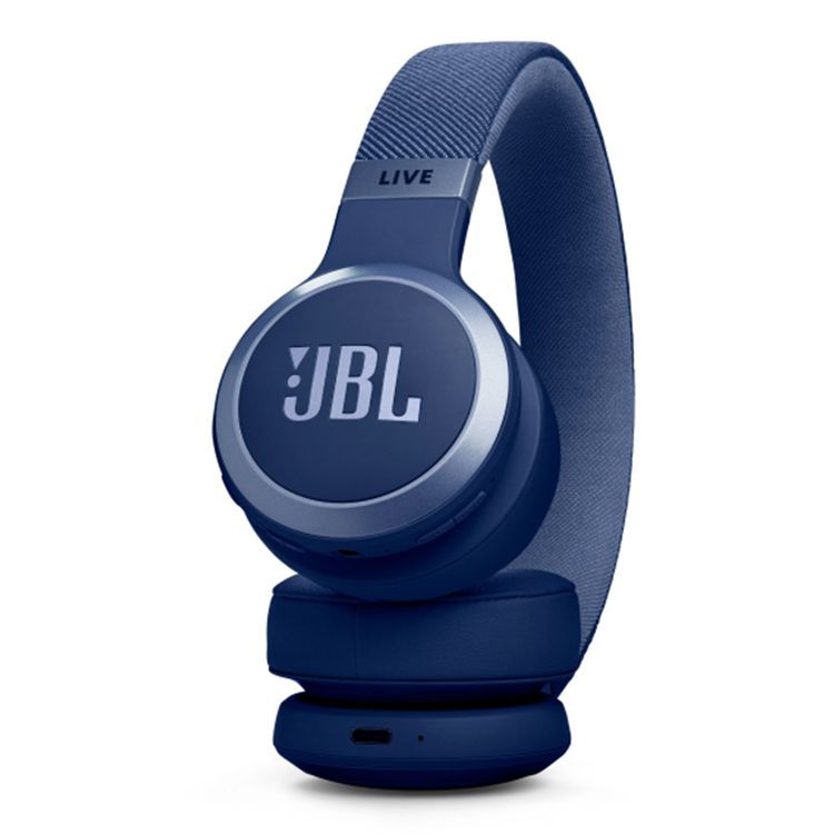 JBL Live 670NC Wireless Over-Ear Headphones With True Adaptive Noise Cancelling, Hands Free Call, Detachable Cable, Built-in Microphone, Ambient Aware - Blue