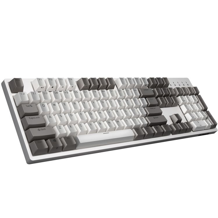 Durgod Taurus K310 Wireless Mechanical Gaming Keyboard 104 Keys Double Shot PBT NKRO (Cherry Red,Brown) - Red Switch - White