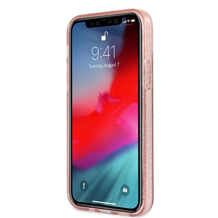 Karl Lagerfeld TPU Choupette Glitter Transparent Hard Case for Apple iPhone 12 / 12 Pro (6.1") - Pink