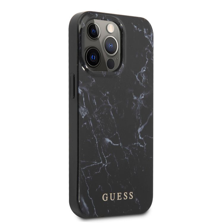 CG MOBILE Guess PC/TPU Elegant Marble Design Case Compatible for iPhone 13 Pro (6.1") Anti-Scratch, Easy Access to All Ports, Shock Absorption