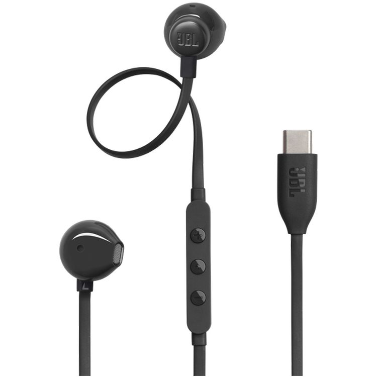 سماعات JBL Tune 305C USB-C سلكية داخل الأذن عالية الدقة، متوافقة مع أجهزة USB-C، محول رقمي إلى تناظري، إعدادات مسبقة للمعادل