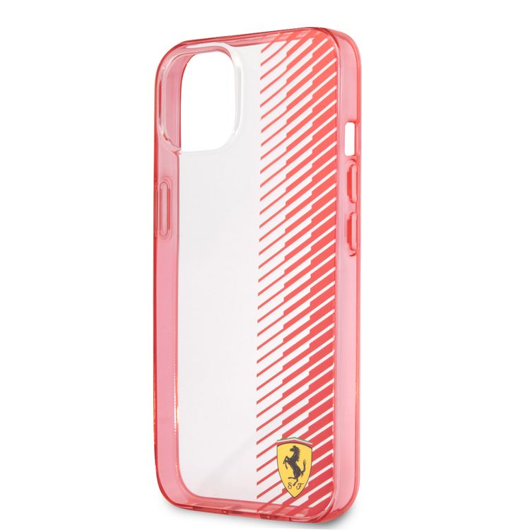 CG MOBILE Ferrari Transparent Hard Case Gradient Print Logo Compatible for iPhone 13 (6.1") Scratches Resistant, Easy Access to All Ports