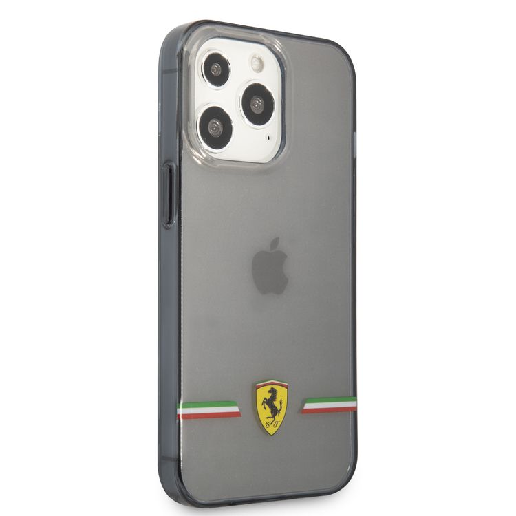 CG MOBILE Ferrari Transparent Case Italia Wings Print Logo Compatible for iPhone 13 Pro Max (6.7") Scratches Resistant, Easy Access to All Ports