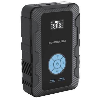 Powerology 20000mAh Power Bank Jump Start Air Compressor,...