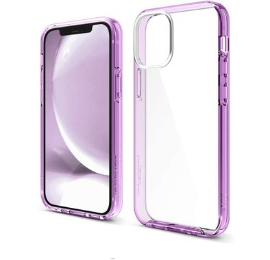 Elago Hybrid Case Compatible for iPhone 12/12 Pro (6.1"), Shock Absorbing Case Suitable Wireless Charging, Screen & Camera Protection - Lavender