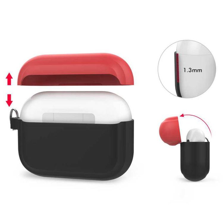 AhaStyle Premium Silicone Two Toned Case with Anti-Lost Keychain Compatible for AirPods Pro, Scratch Resistant, Shock Absorption, Drop Protection, & Dustproof
