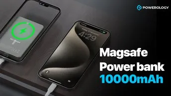 Powerology 10000mAh MagSafe Aluminum Power Bank in UAE | Fast Charge - Gray Color | (PPBCHA34GY)