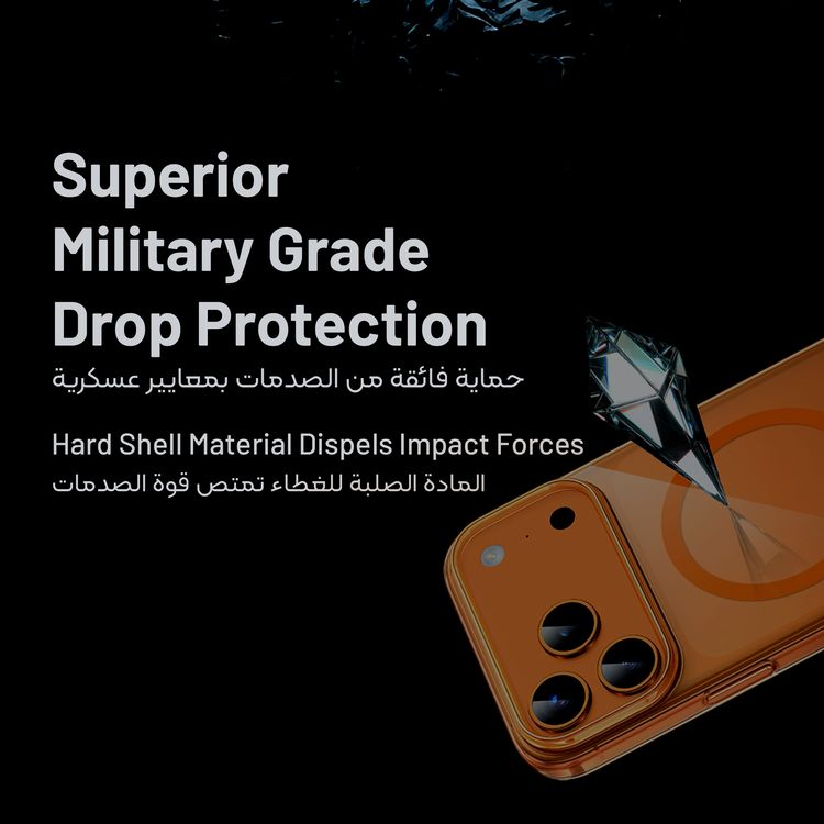 جراب جرين ليون ماج سيف الكريستالي الشفاف لهاتف آيفون 17، مغناطيسات قوية N52، وضوح عالي فائق، حماية للكاميرا، مقاوم للخدش، حماية فائقة للسقوط، فتحات دقيقة، حماية بمستوى عسكري - شفاف